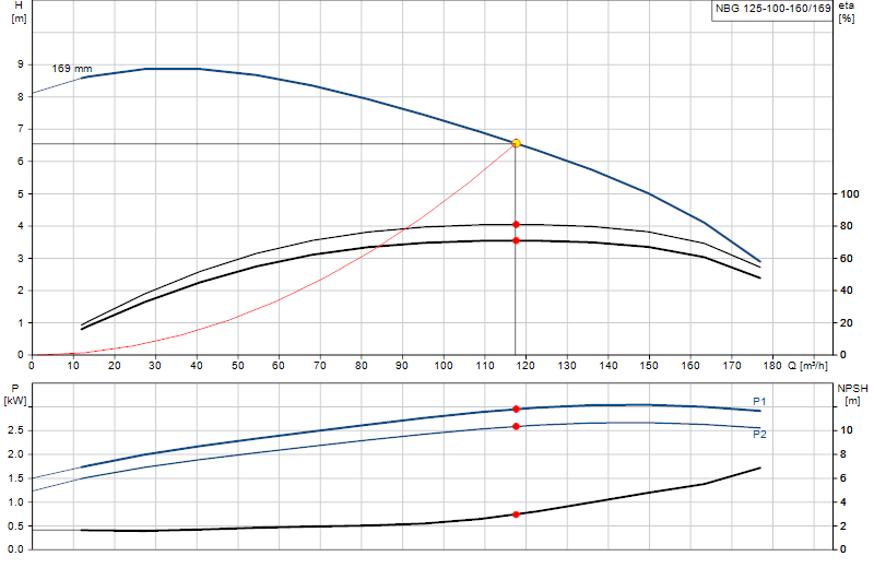 Courbe de performance NBG 125-100-160/169