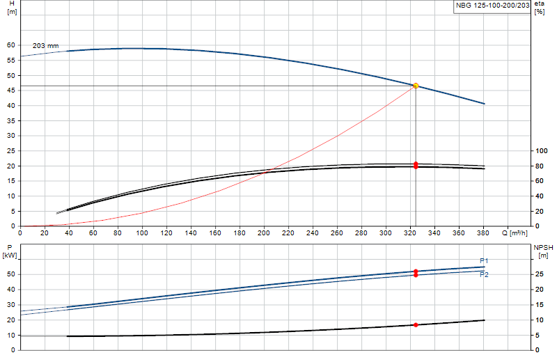 Curva di prestazione NBG 125-100-200/203