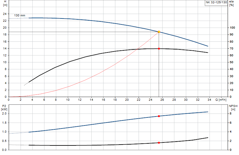 Curva di prestazione NK 32-125/130