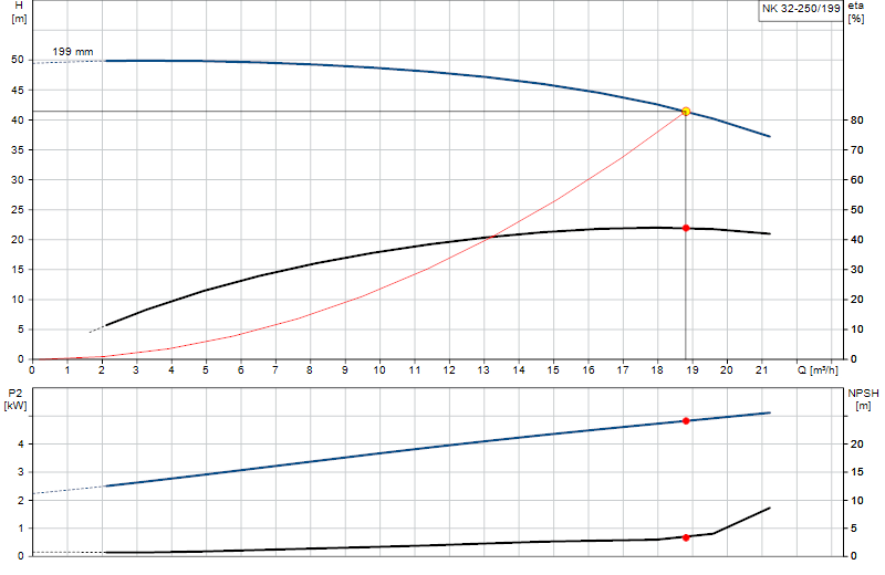 Curva di prestazione NK 32-250/199