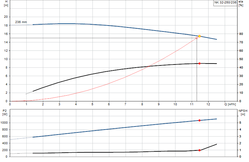 Curva di prestazione NK 32-250/236