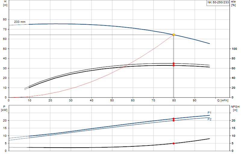 Curva di prestazione NK 50-250/233