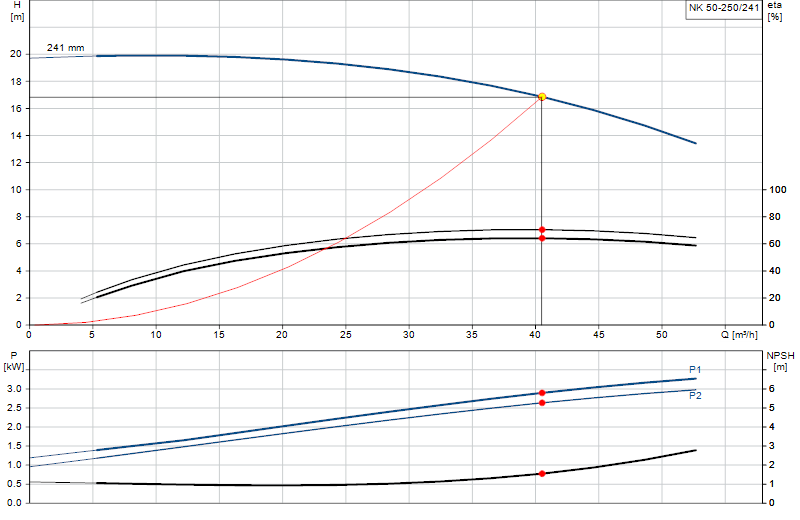 Curva di prestazione NK 50-250/241