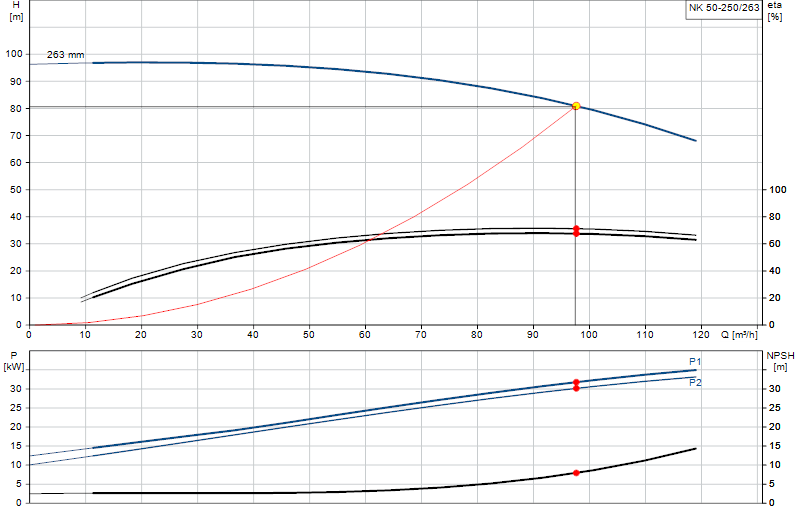 Curva di prestazione NK 50-250/263