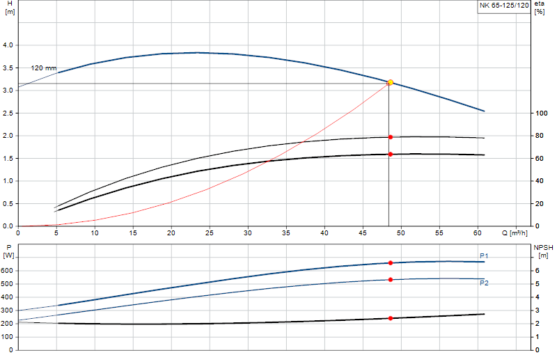 Curva di prestazione NK 65-125/120