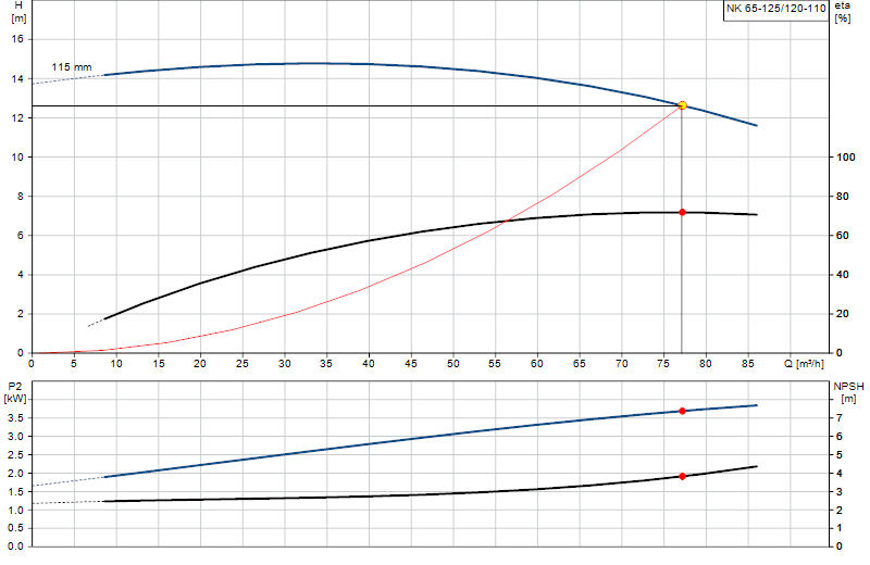 Courbe de performance NK 65-125/120-110