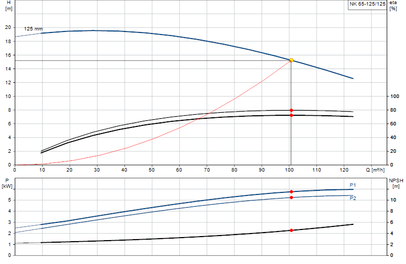 Courbe de performance NK 65-125/125