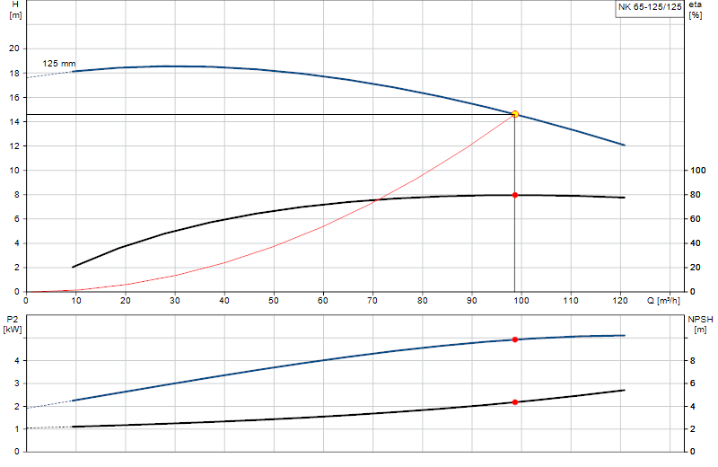 Curva di prestazione NK 65-125/125