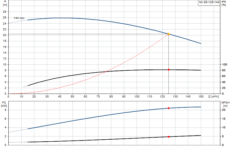 Curva di prestazione NK 65-125/144