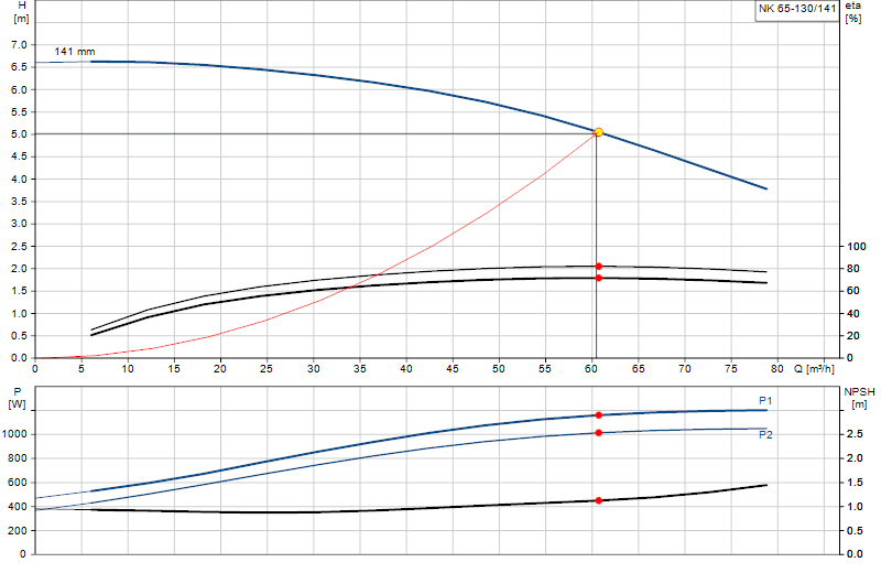 Curva di prestazione NK 65-130/141