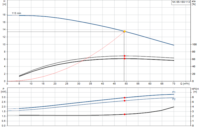 Curva di prestazione NK 65-180/113