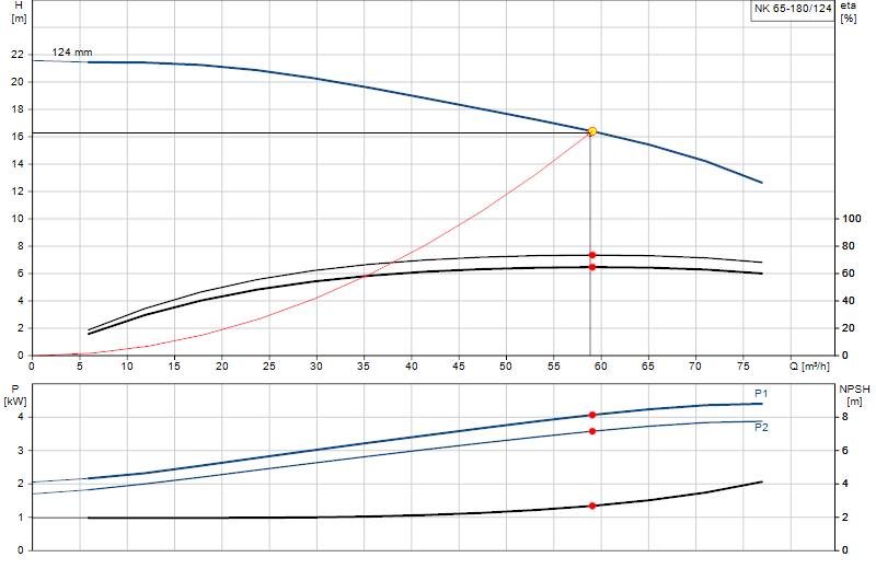 Curva di prestazione NK 65-180/124