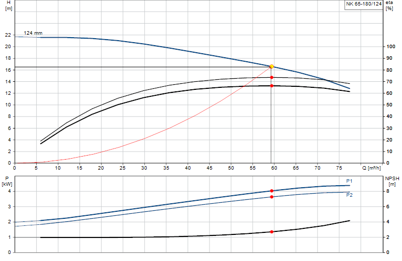 Curva di prestazione NK 65-180/124