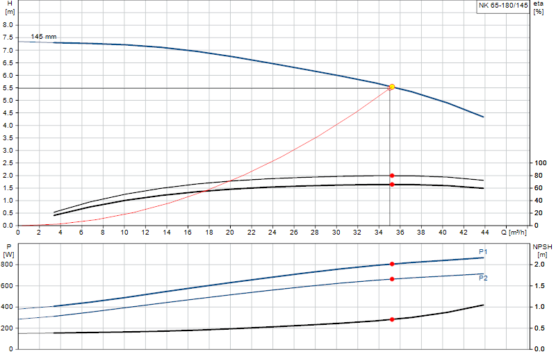 Curva di prestazione NK 65-180/145