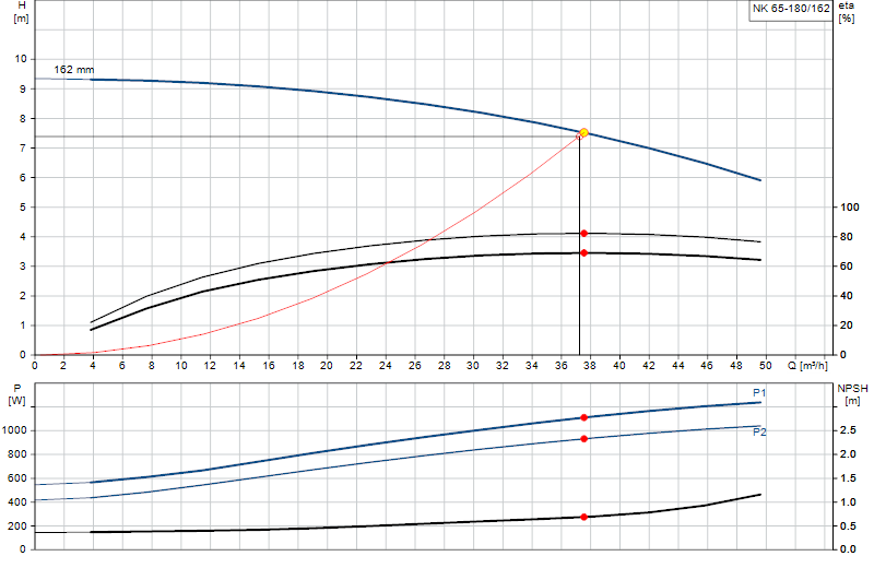 Curva di prestazione NK 65-180/162
