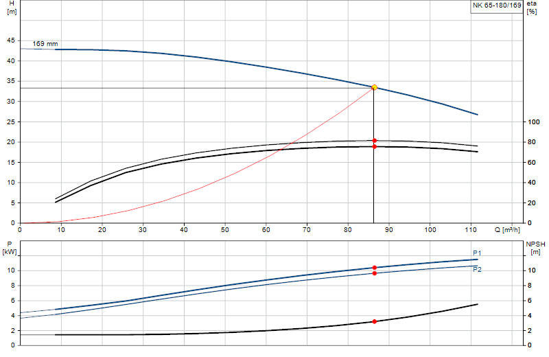 Curva di prestazione NK 65-180/169