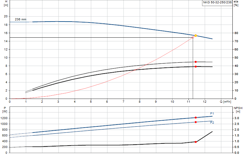 Curva di prestazione NKG 50-32-250/236