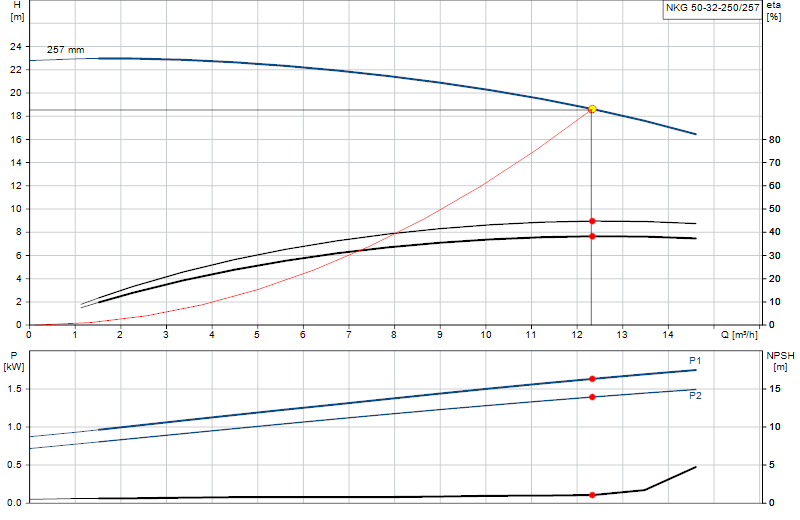 Curva di prestazione NKG 50-32-250/257