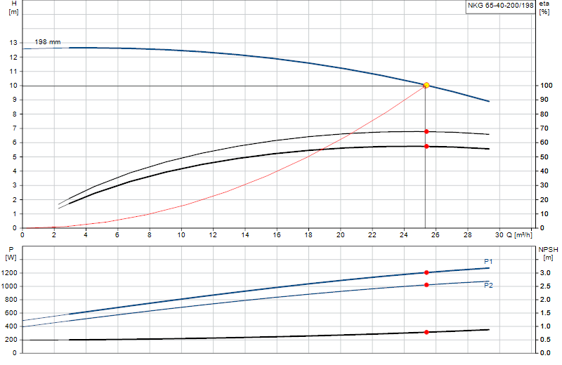 Performance curve NKG 65-40-200/198
