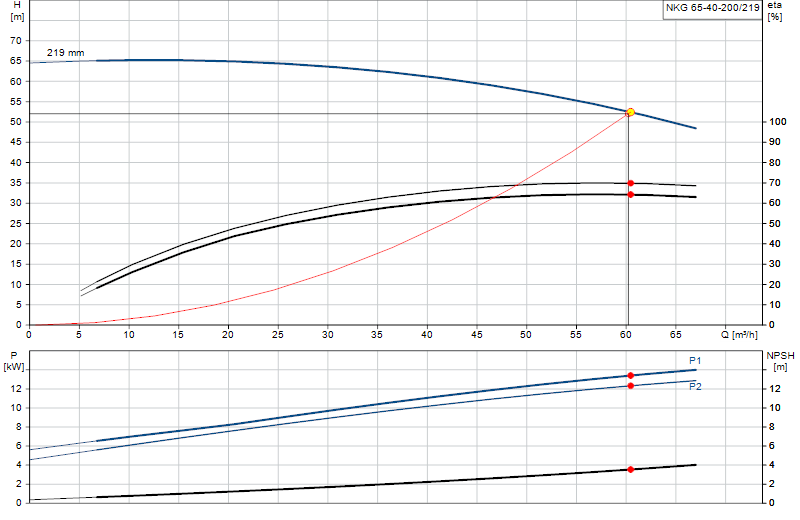 Performance curve NKG 65-40-200/219