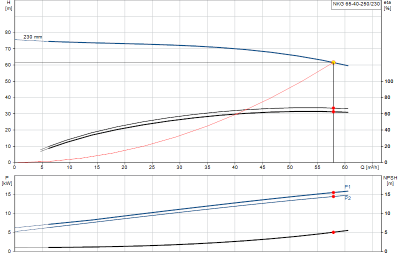 Courbe de performance NKG 65-40-250/230