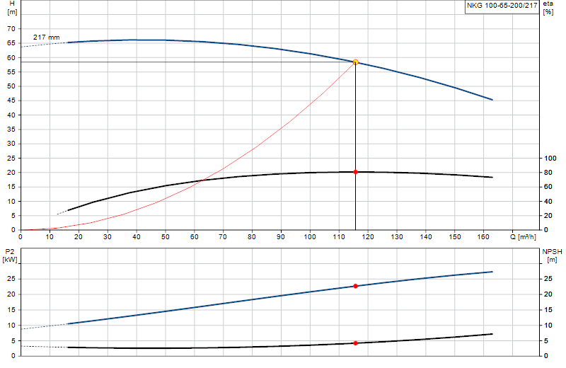 Performance curve NKG 100-65-200/217
