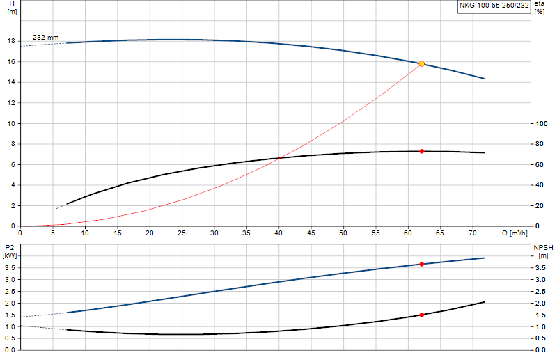 Curva di prestazione NKG 100-65-250/232