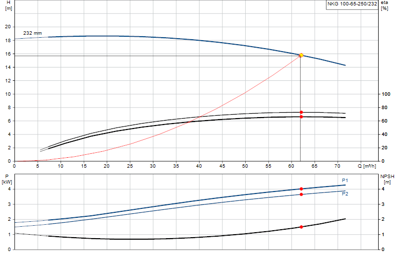 Curva di prestazione NKG 100-65-250/232
