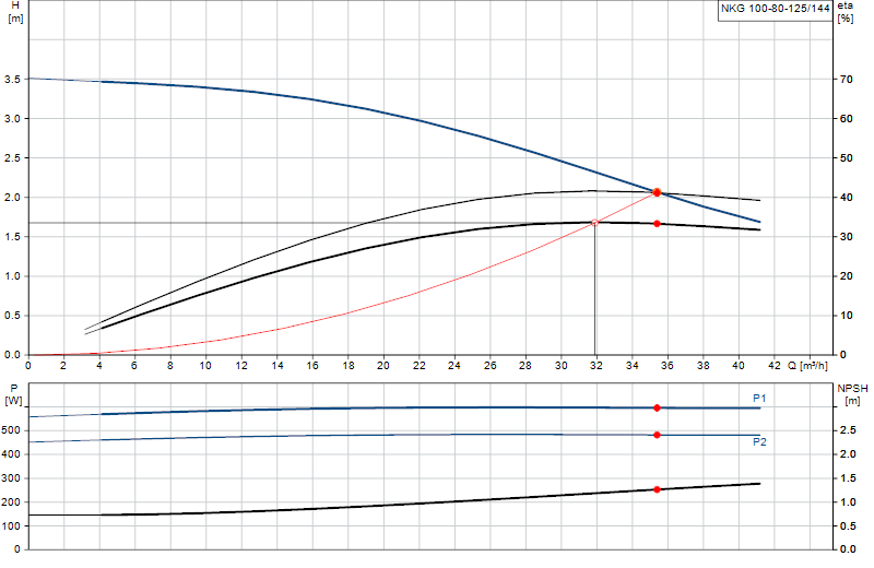 Curva di prestazione NKG 100-80-125/144