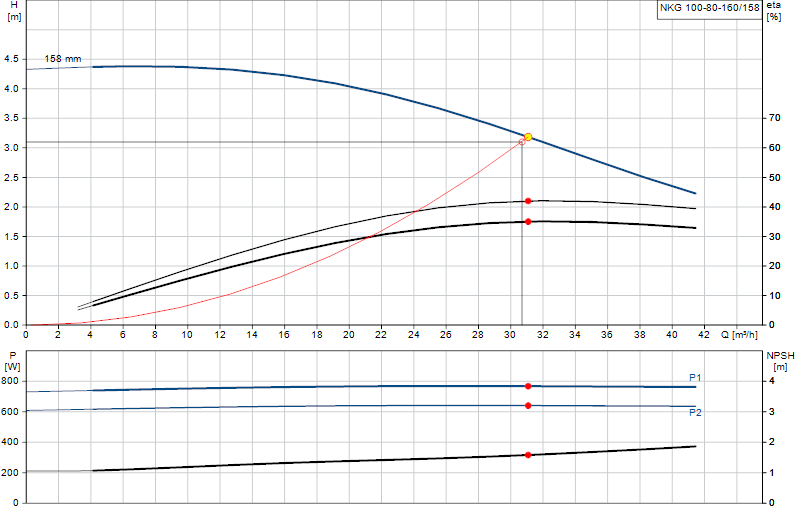 Curva di prestazione NKG 100-80-160/158