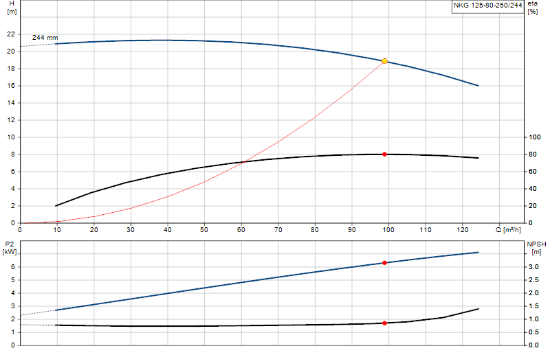 Curva di prestazione NKG 125-80-250/244
