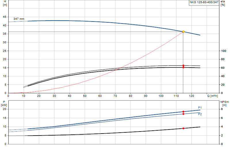 Curva di prestazione NKG 125-80-400/347