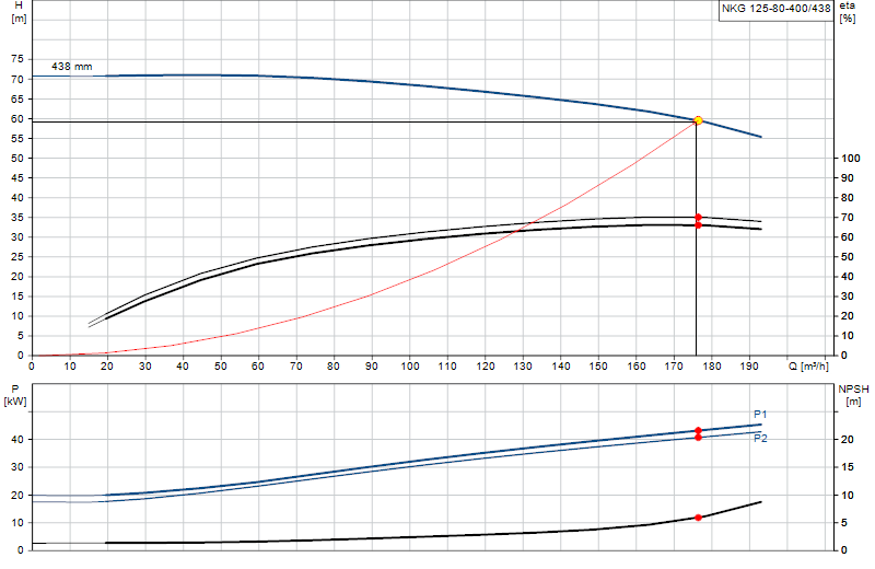 Curva di prestazione NKG 125-80-400/438