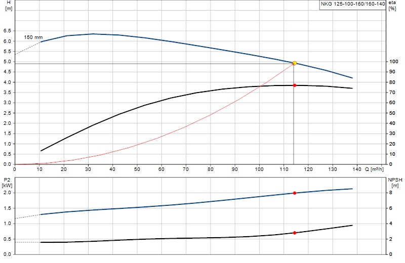 Courbe de performance NKG 125-100-160/160-140