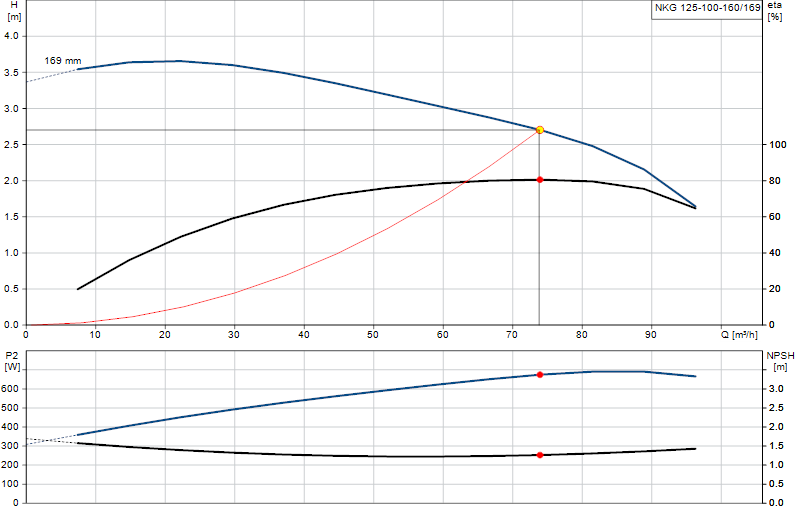 Curva di prestazione NKG 125-100-160/169