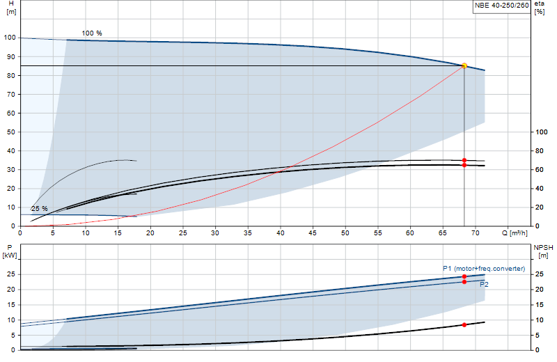 Curva di prestazione NBE 40-250/260