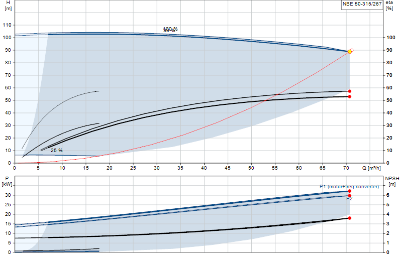 Curva di prestazione NBE 50-315/267