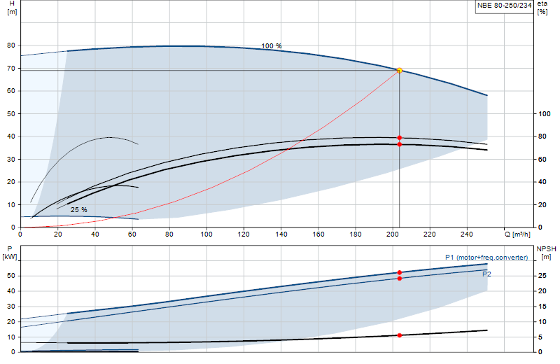 Curva di prestazione NBE 80-250/234
