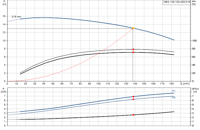 Curva di prestazione NBG 125-100-250/215
