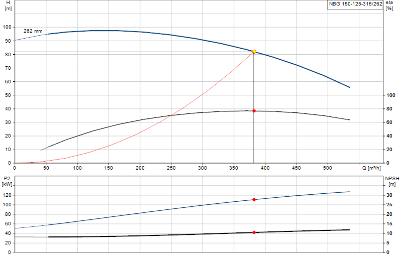 Curva di prestazione NBG 150-125-315/262