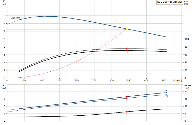 Curva di prestazione NBG 200-150-250/230