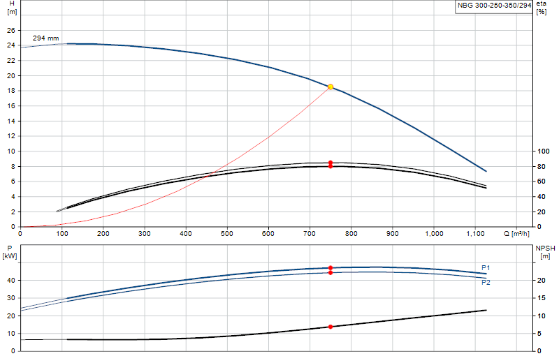 Curva di prestazione NBG 300-250-350/294