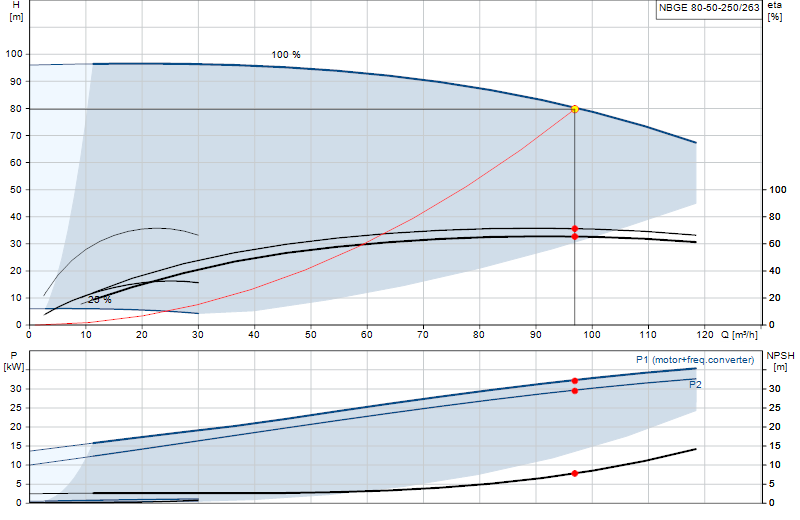 Curva di prestazione NBGE 80-50-250/263