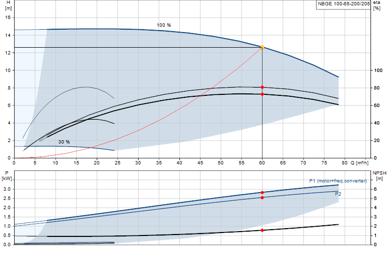 Curva di prestazione NBGE 100-65-200/205