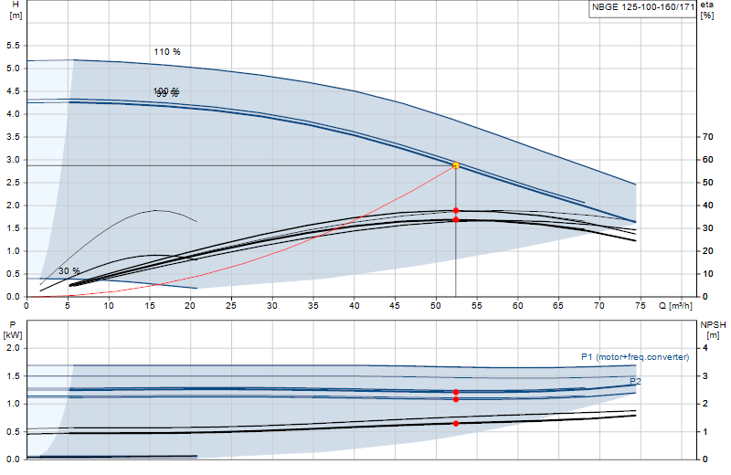 Curva di prestazione NBGE 125-100-160/171