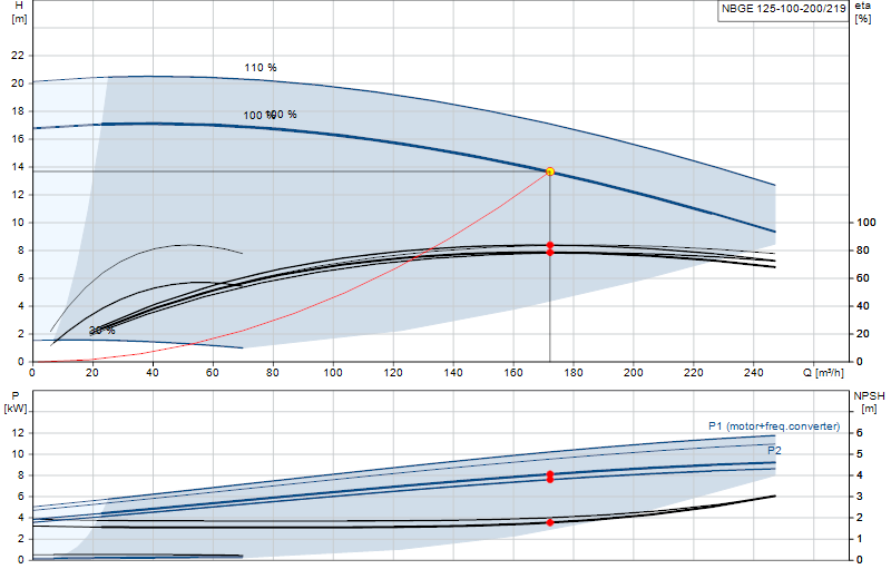 Curva di prestazione NBGE 125-100-200/219