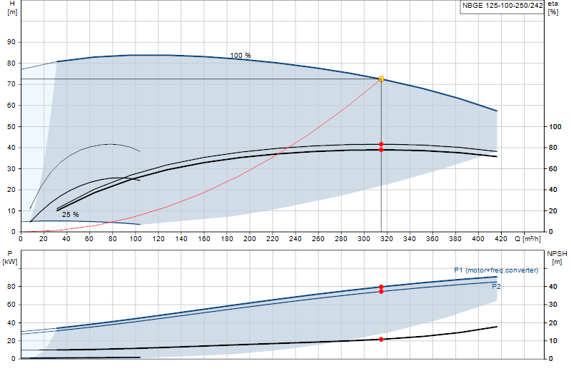 Curva di prestazione NBGE 125-100-250/242