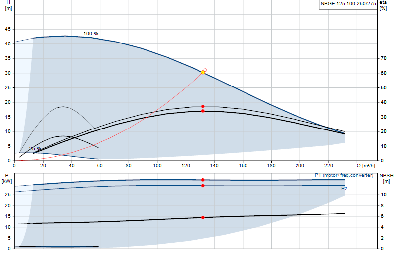 Curva di prestazione NBGE 125-100-250/275