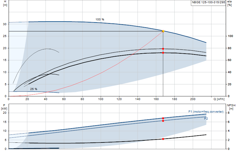 Curva di prestazione NBGE 125-100-315/295