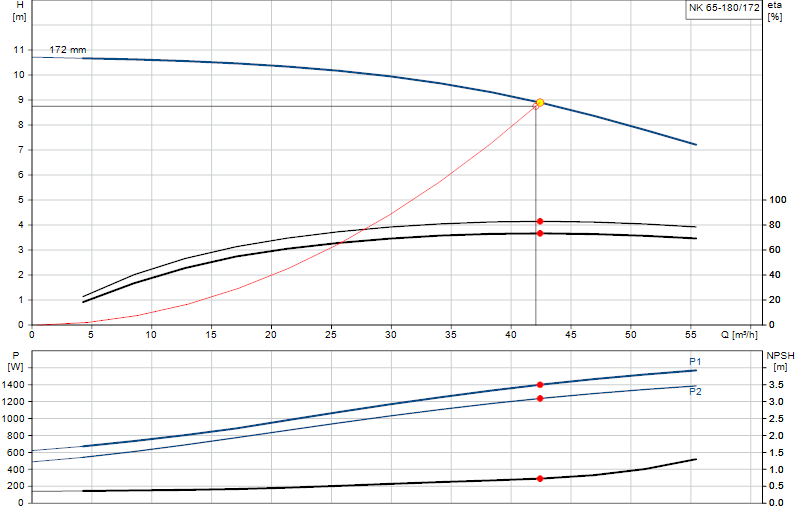 Curva di prestazione NK 65-180/172